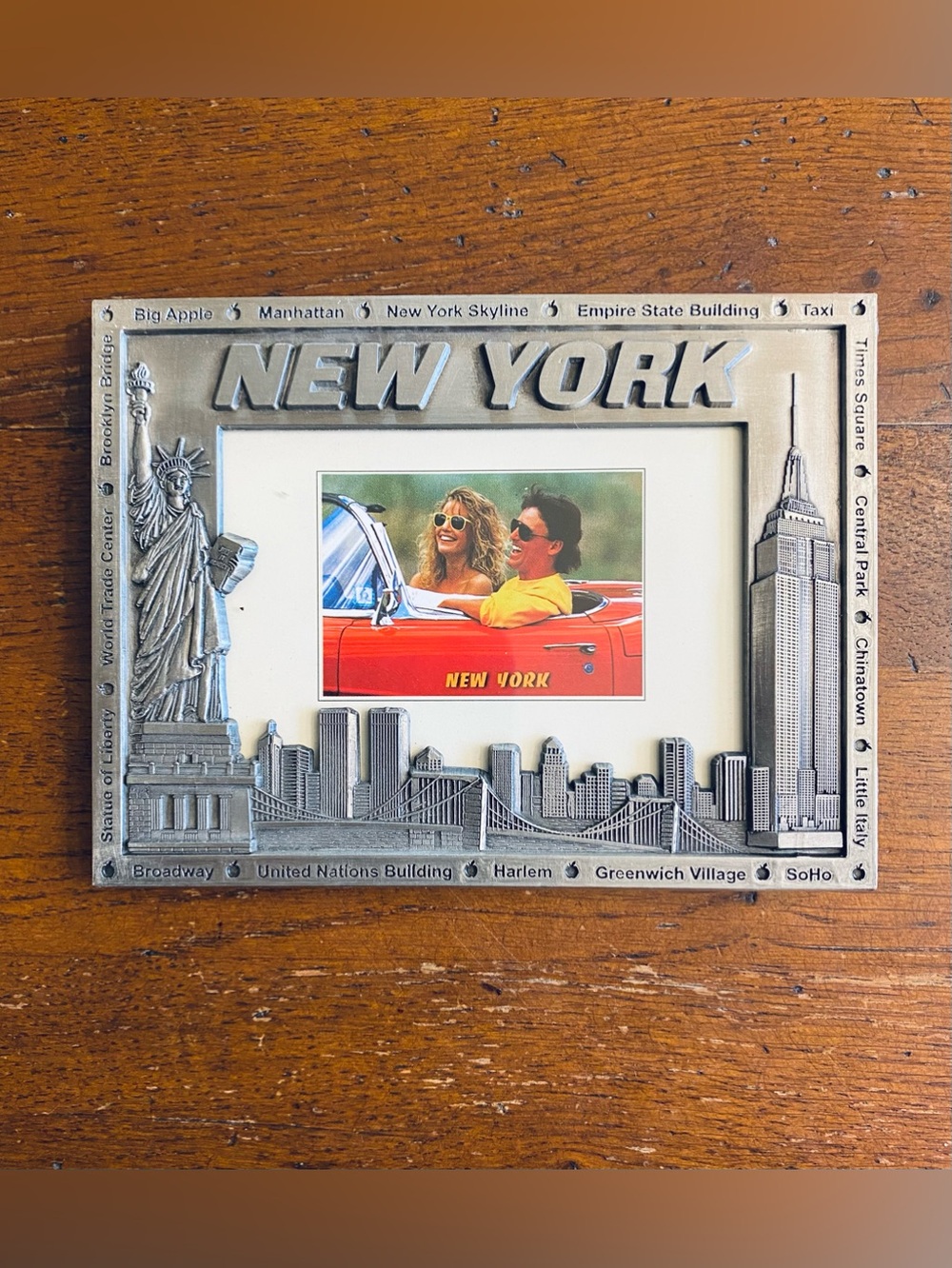 Torkia International New York Pewter 3D Twin Towers Statue of Liberty Frame